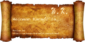 Weinman Karméla névjegykártya